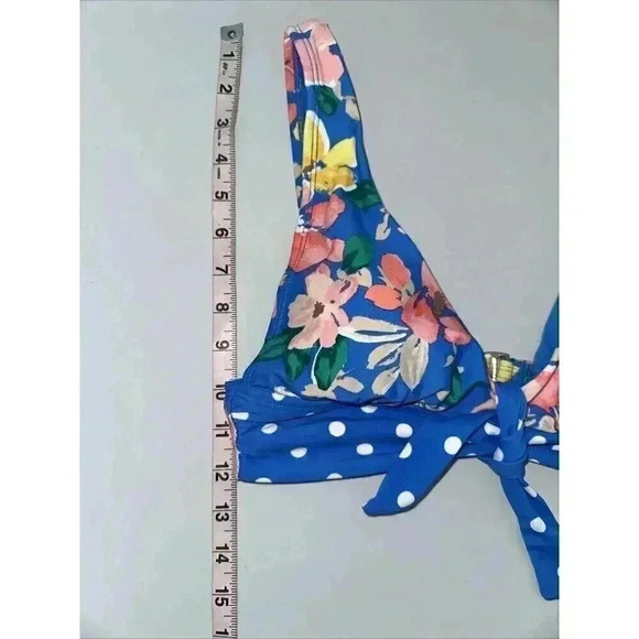 Time and Tru Women's Cabana Blue Floral Triangle Swim Top Women Size Small - Picture 6 of 6